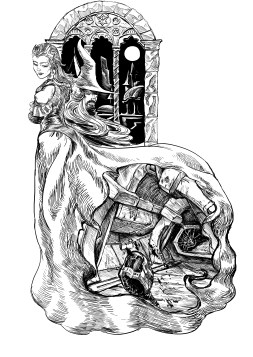 "Night, in Dark Perfection" illo by YK